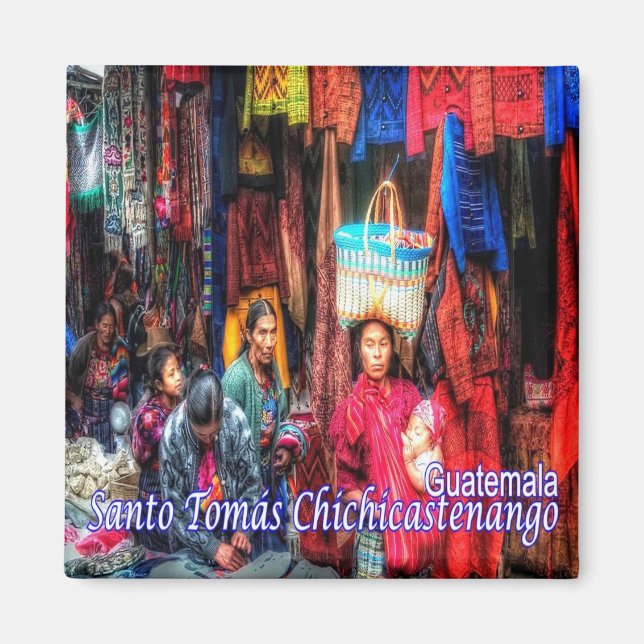 zGT006 CHICHICASTENANGO, Guatemala, Market, Fridge Magnet (Front)