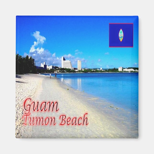 zGU004 GUAM, TUMON Beach, Oceania, Fridge Magnet (Front)