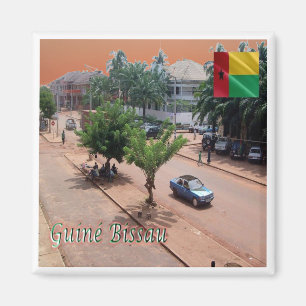 zGW003 BISSAU, Guinea Bissau, City Center, Fridge Magnet