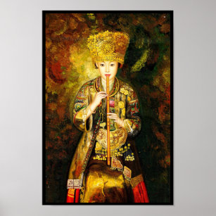Zhangbo Hmong Culture Girl is Piping chinese lady Poster