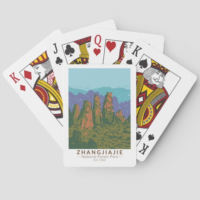 Zhangjiajie National Forest China Travel Art Retro Poker Cards (Back)