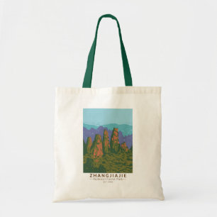 Zhangjiajie National Forest China Travel Art Retro Tote Bag