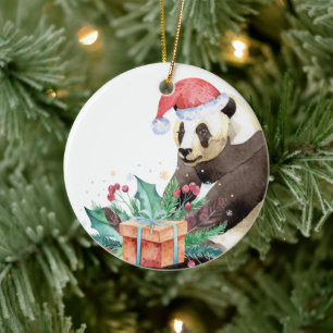 Zhen Zhen the Panda Christmas Ceramic Ornament
