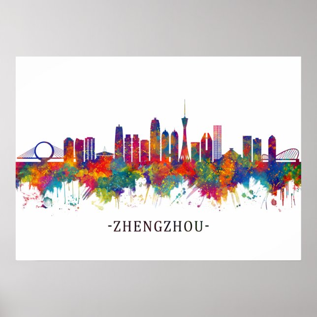 Zhengzhou China Skyline Poster (Front)