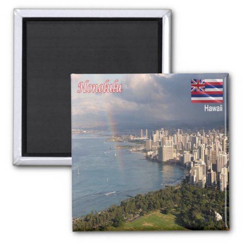 zHI010 HONOLULU HAWAII Sea View Oceania Fridge Magnet