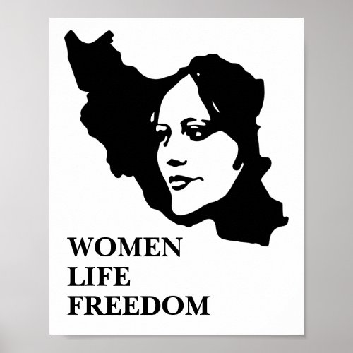Zhina Mahsa Amini Iran Women Life Freedom Poster