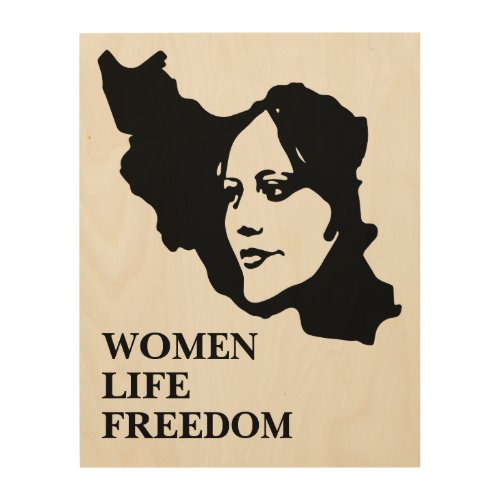 Zhina Mahsa Amini Iran Women Life Freedom Wood Wall Art