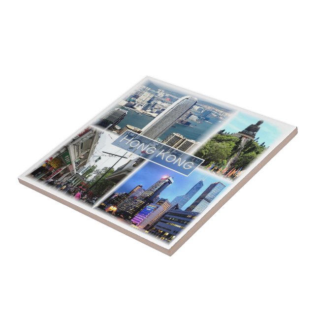 zHK011  HONG KONG, Souvenir,  Ceramic Tile (Side)