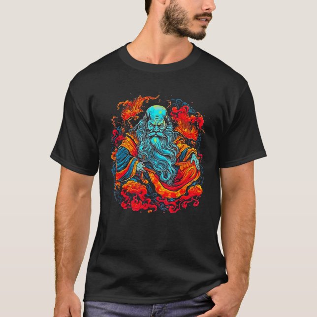 Zhong Kui Chinese Folklore Taoist Hunter Demon T-Shirt (Front)