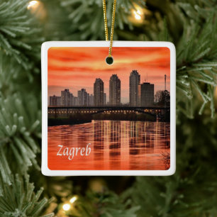 zHR004 ZAGREB, Croatia, Europe, Ceramic Ornament