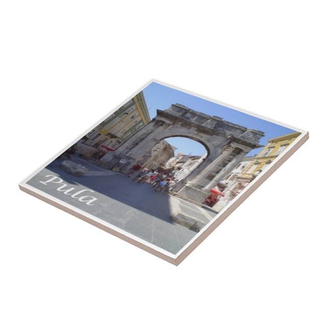 zHR007 PULA, Croatia, Ceramic Tile (Side)