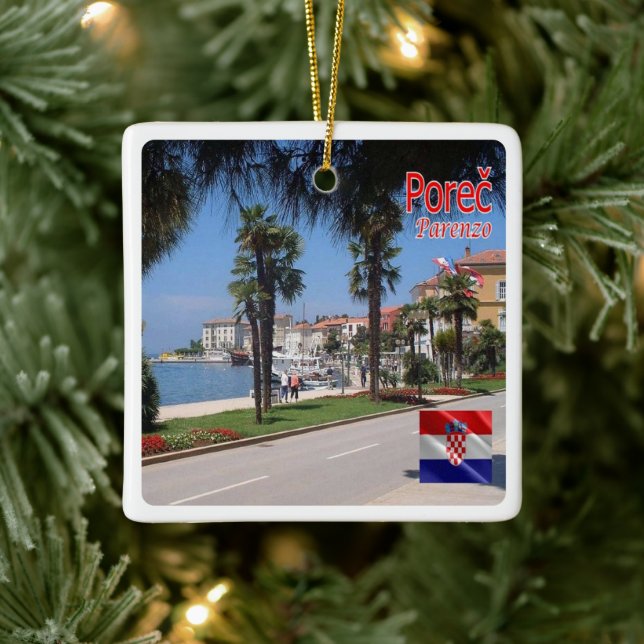 zHR010 POREC, Croatia, Fridge Ceramic Ornament (Tree)