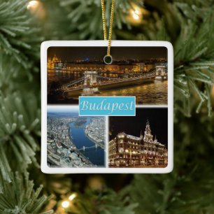 zHU003 BUDAPEST Hungary, Ceramic Ornament