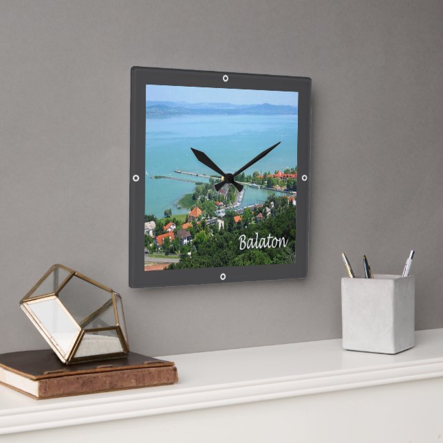 zHU009  BALATON, Hungary, Europe, Square Wall Clock (Office)
