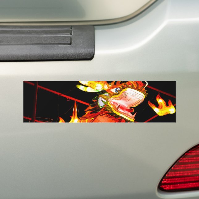 Zhulong Fire Dragon  Bumper Sticker (On Car)