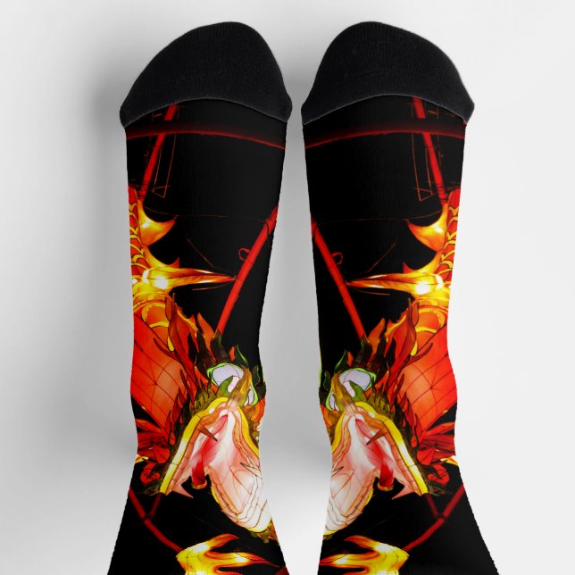 Zhulong Fire Dragon Crew Socks (Top)