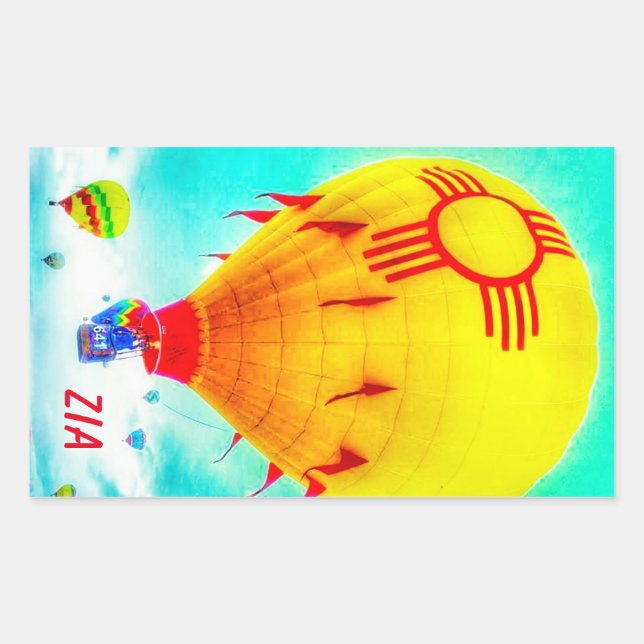 Zia balloon rectangular sticker (Front)