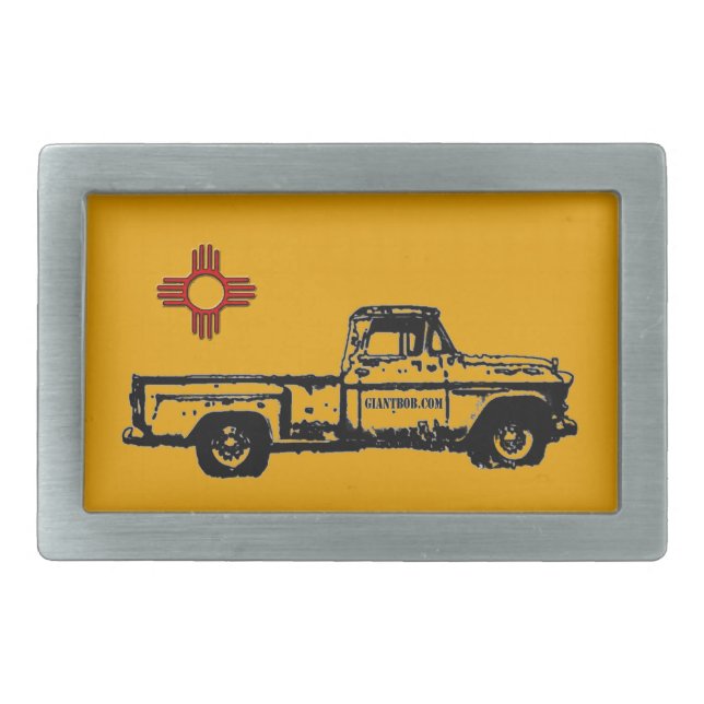 Zia Rising Pewter Belt Buckle (Front)