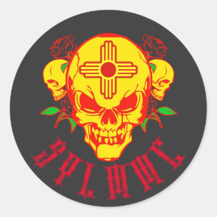 Zia Skull Support Classic Round Sticker