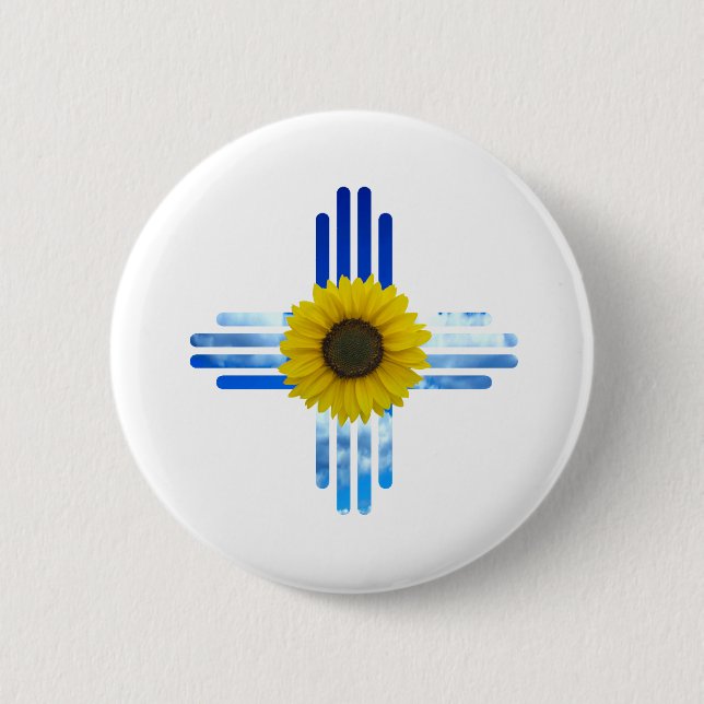 Zia Sky and Sunflower Button (Front)