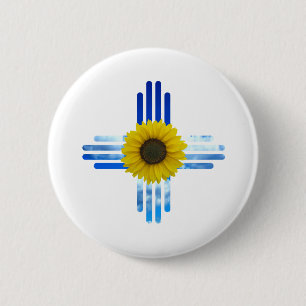 Zia Sky and Sunflower Button