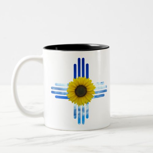 Zia Sky and Sunflower Two_Tone Coffee Mug