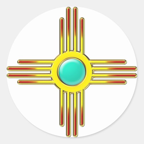 Zia Sonne _ Zia Pueblo _ Kraft Classic Round Sticker