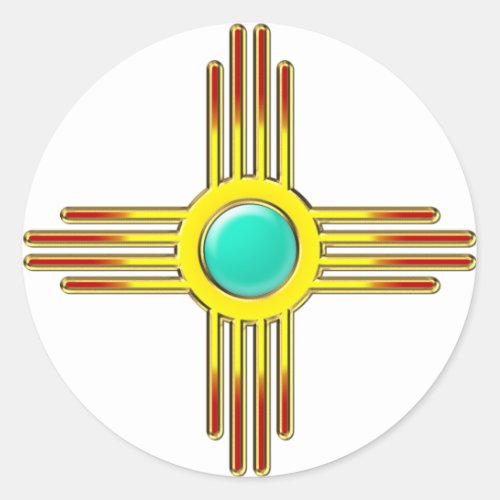 Zia Sonne _ Zia Pueblo _ power symbol Classic Round Sticker