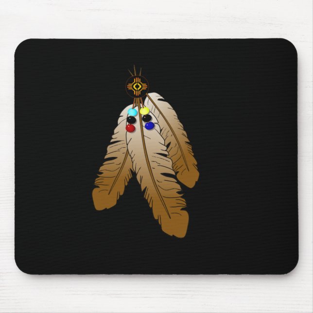 Zia Sun and Feathers Mouse Pad (Front)