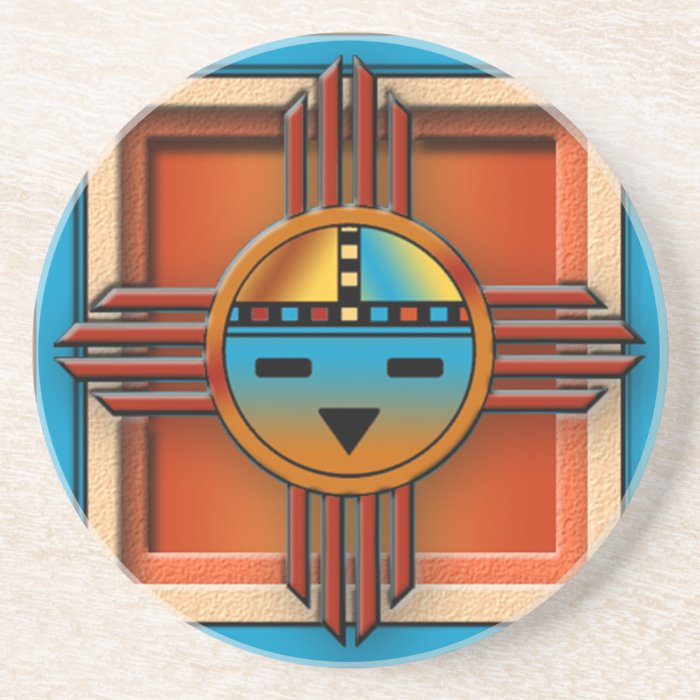 Zia Sun Face Beverage Coaster