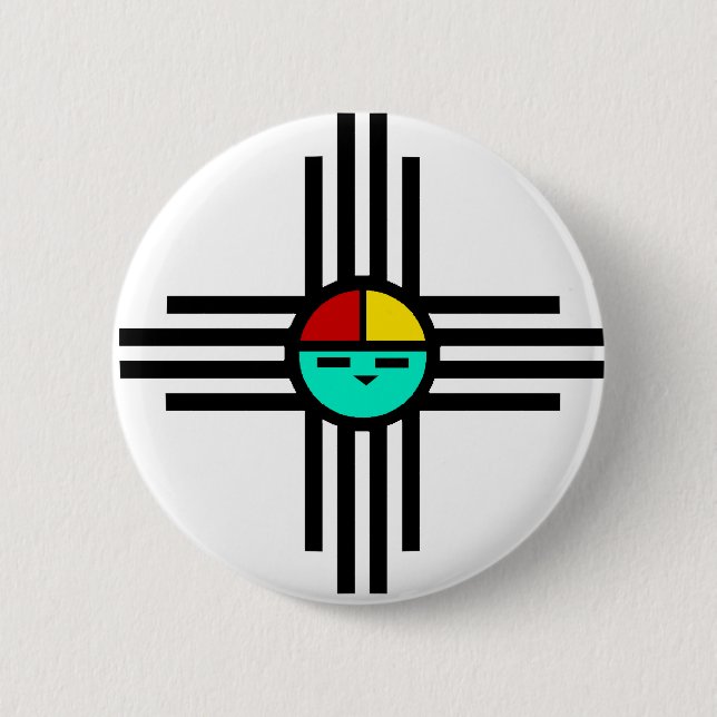 Zia Sun God Pinback Button (Front)