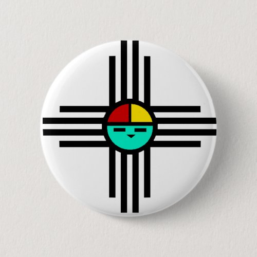 Zia Sun God Pinback Button