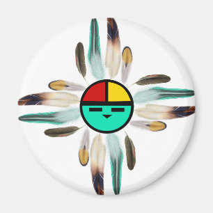 Zia Sun God with Feathers Magnet