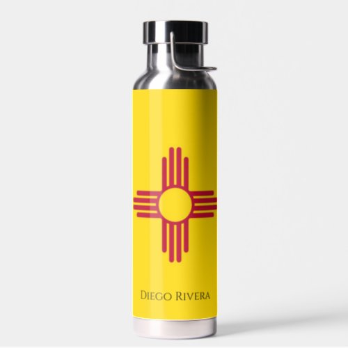 Zia Sun New Mexico Flag Personalize Name Water Bottle