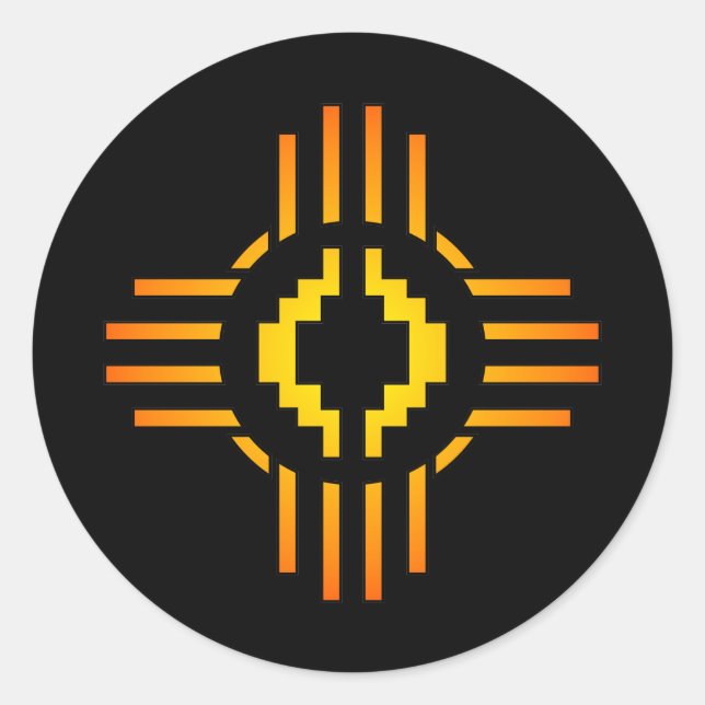 Zia Sun Sign Classic Round Sticker (Front)