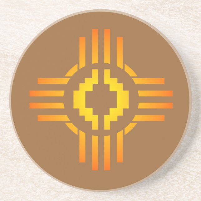 Zia Sun Sign Sandstone Coaster (Front)