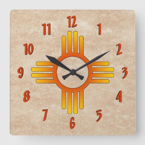 Zia Sun Square Wall Clock