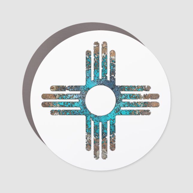 Zia Sun Symbol Car Magnet (Front)