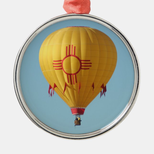 Zia Sun Symbol Hot Air Balloon Ornament (Front)