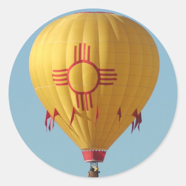 Zia Sun Symbol Hot Air Balloon Sticker (Front)