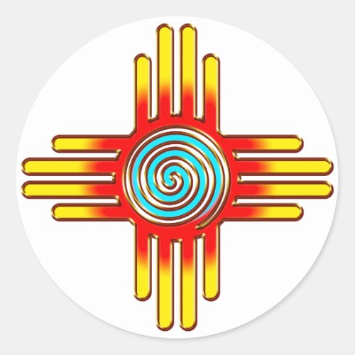 Zia Sun _ Zia Pueblo _ New Mexico Classic Round Sticker