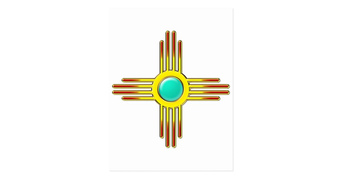 Zia sun - Zia Pueblo - strength symbol Postcard | Zazzle.com