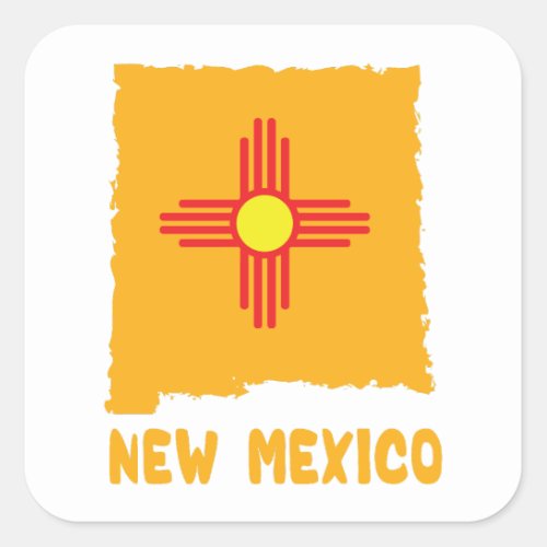 zia symbol  new mexico zia symbol square sticker