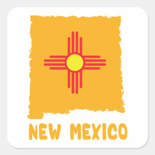 zia symbol   new mexico zia symbol square sticker