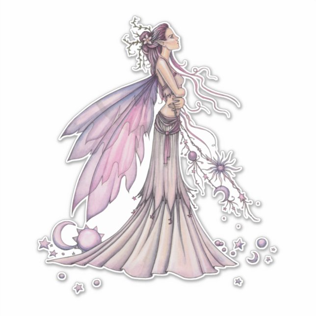 Ziarre Fairy Fantasy Art Illustration Sticker (Front)