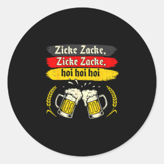 Zicke zacke hoi lederhosen drinking beer party classic round sticker