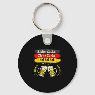 Zicke zacke hoi lederhosen drinking beer party keychain