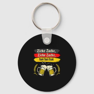 Zicke zacke hoi lederhosen drinking beer party keychain