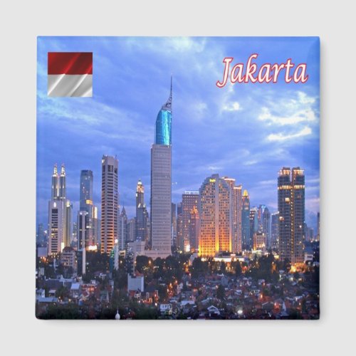 zID012 JAKARTA skyline Indonesia Asia Fridge Magnet