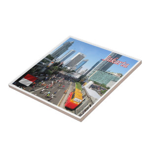 zID014 JAKARTA car free day, Indonesia, Ceramic Tile